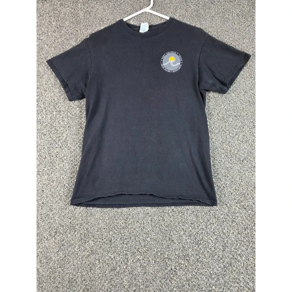 Delta Pro Weight Stay Salty Port Aransas TX T-Shirt Mens Medium Black Graphic T
